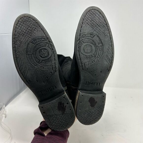 Born Women's Over the Knee Black Leather Tall Boots Size 7 Fall Winter Chic - Picture 8 of 13